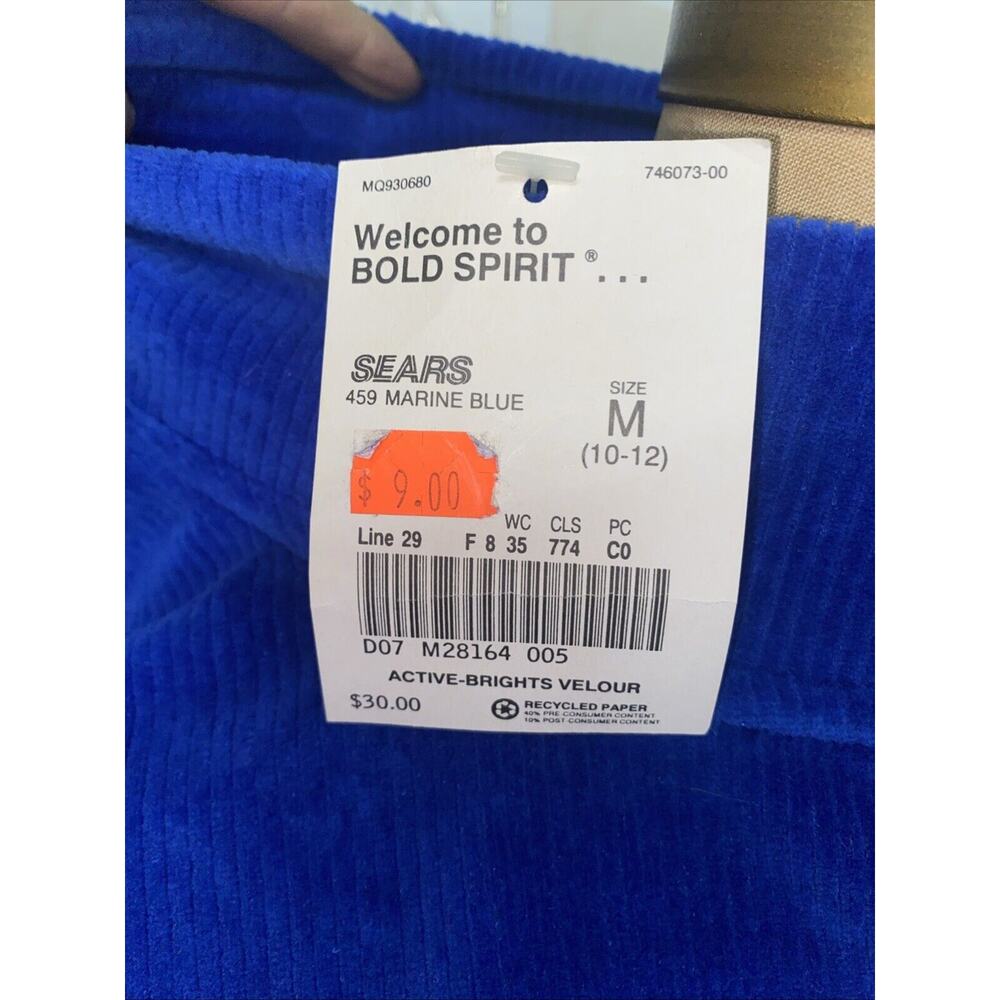 New W/ Tags Bold Spirit Women’s Velour Ribbed Blue Tunic Top Shirt Sz Medium - Picture 7 of 7